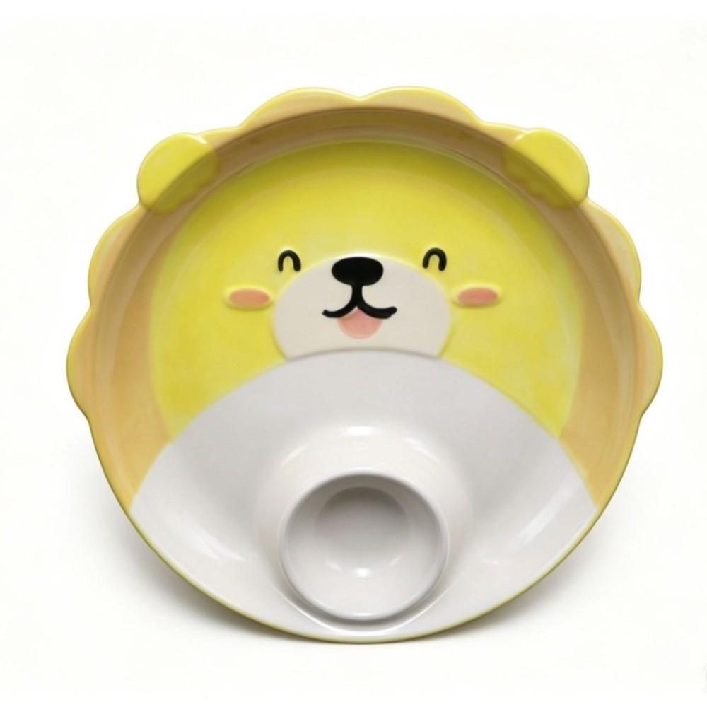 Ceramic Cow Sushi Plate Animal Shape Grid Dumpling Plate Cute French Fry Plate  Household