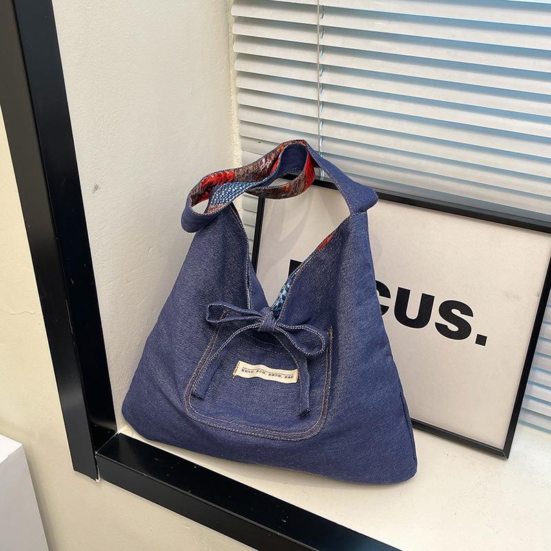 

Lazy wind floral cloth bag women s 2025 new trendy fashion Korean tote bag college wind large-capacity shoulder bag синий