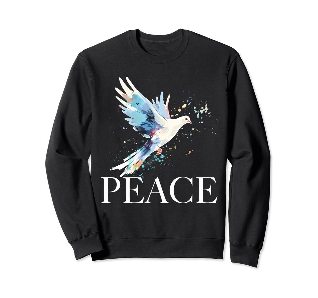 Peace White Dove Bird Watercolor Sweatshirt