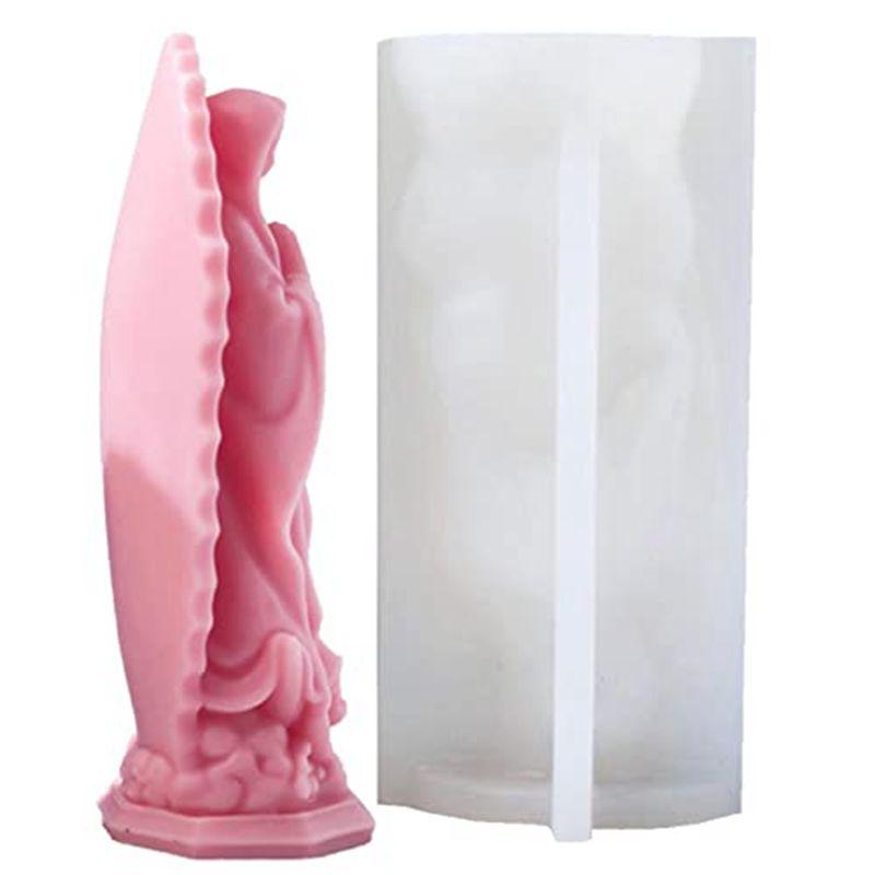 A60Z1 PCS Virgin Mary Candle Mold For Wax Candle Craft Angel Shaped Molds Used For Diymay