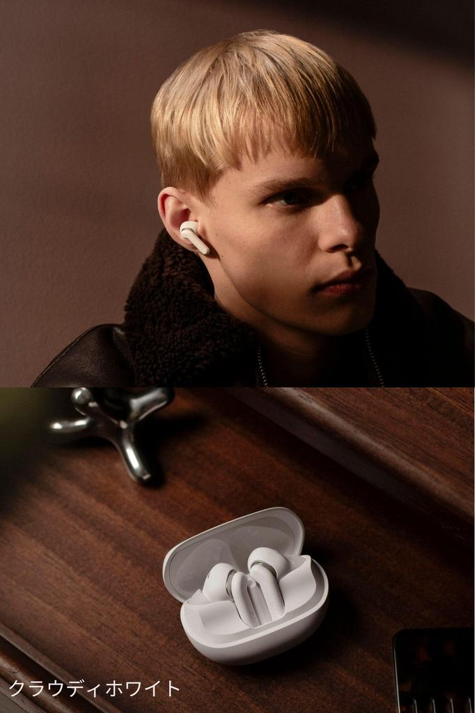 Sudio E4 Pro True Wireless Hybrid ANC Earbuds with Multipoint Bluetooth, Cloudy White