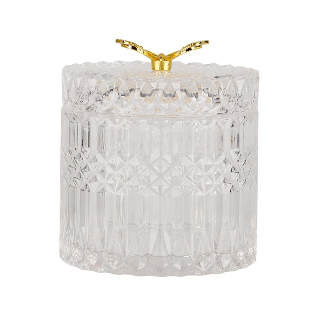 Glass Storage Jar Canister with Lid Round for Wedding , L