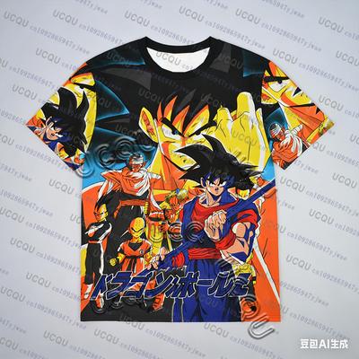 Dragon Ball T-Shirt Adult Top T-Shirt Anime Character Son Goku Super Saiyan TShirt Boy Children's Clothes Summer T-Shirt Cosplay