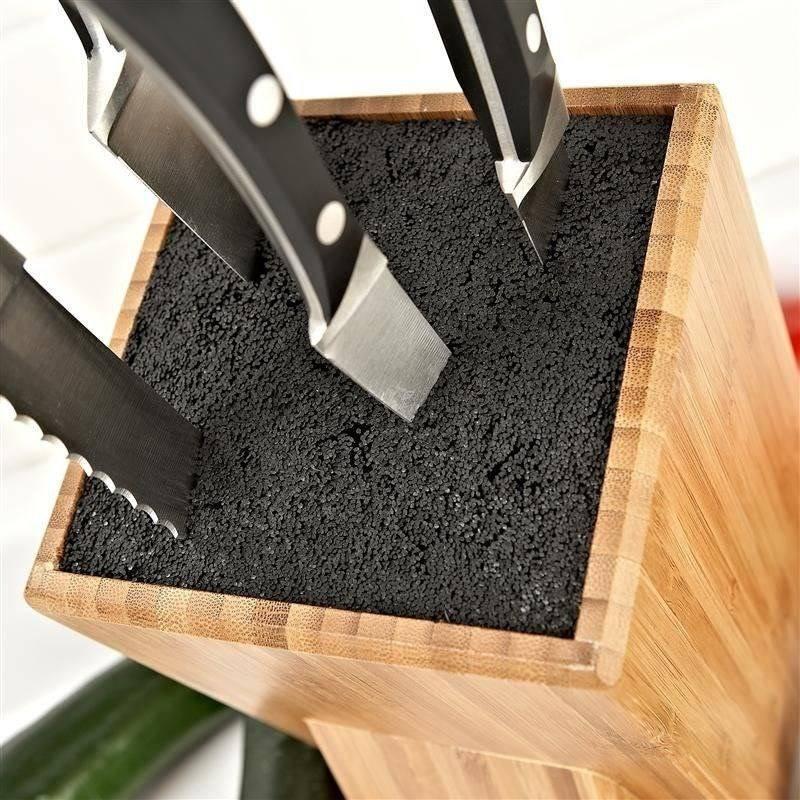 Stojak na Noże Kuchenne Bambusowy Blok do Noży Kuchennych Uniwersalny