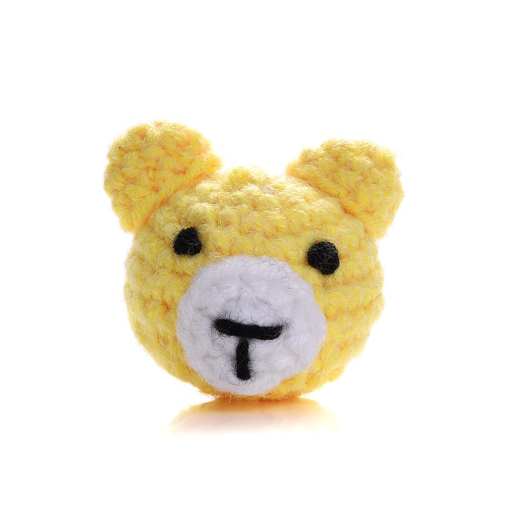 1Pc Handmade Crochet Animal Mixed Felt Ball DIY Charm Newborn Care Accessories Necklace Pacifier Chain Set Toy