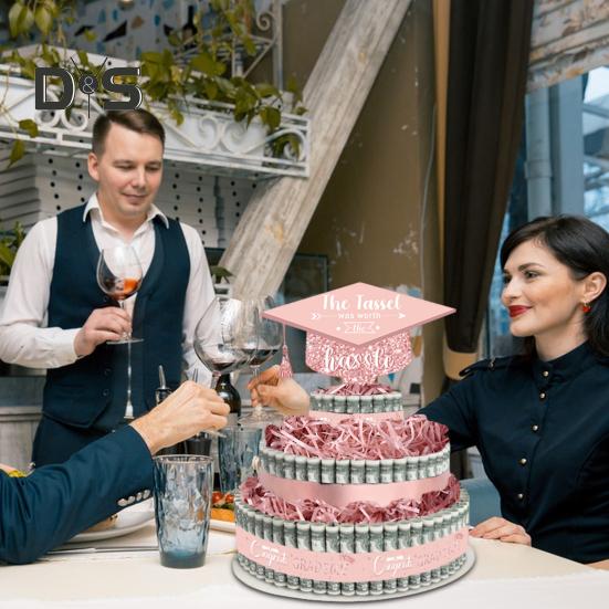 Dárky k promoci 2025 Třípatrový dort plný hotovosti Dekorace k promoci pro chlapce a dívky Střední škola Vysoká škola Potřeby na promoční párty
