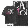 G55 Back Print Cotton Cool Cat Graphic Men T-shirt | Acid Washed Streetwear Big Size Vintage O-neck Men's Tee Tshirt