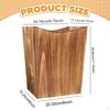 Wooden Trash Can Rubbish Bin with Handles Farmhouse Waste Basket Garbage Container for Living Room