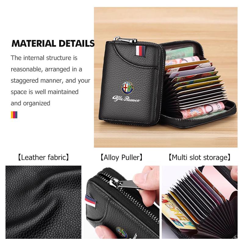 Car Stickers For Alfa Romeo Car Men Women Wallet Multi-functional Coin Cash Storage Bag Card Clip Protector Cover For Alfa Romeo