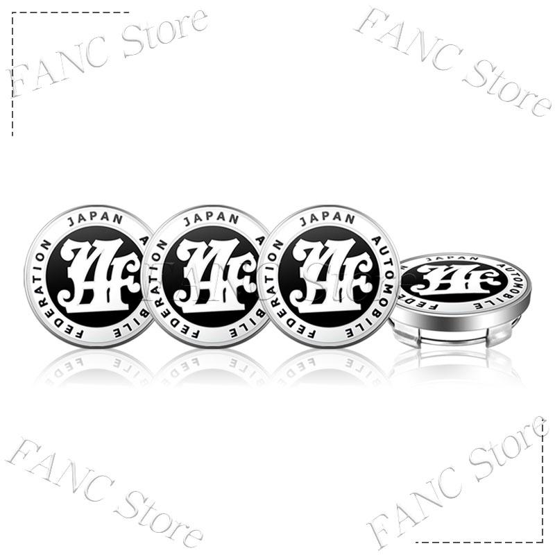 AAZD1 4Pcs 56/60mm JAF Japan Automobile Federation JDM Emblem Car Wheel Center Hub Cap Rim refit  Badge Cover Universal Sticker