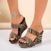 Fashion 2025   Woman's Summer Shoes Slippers Plus Size 34-43 Wedge Type Block High Heels Slides Sandals Women