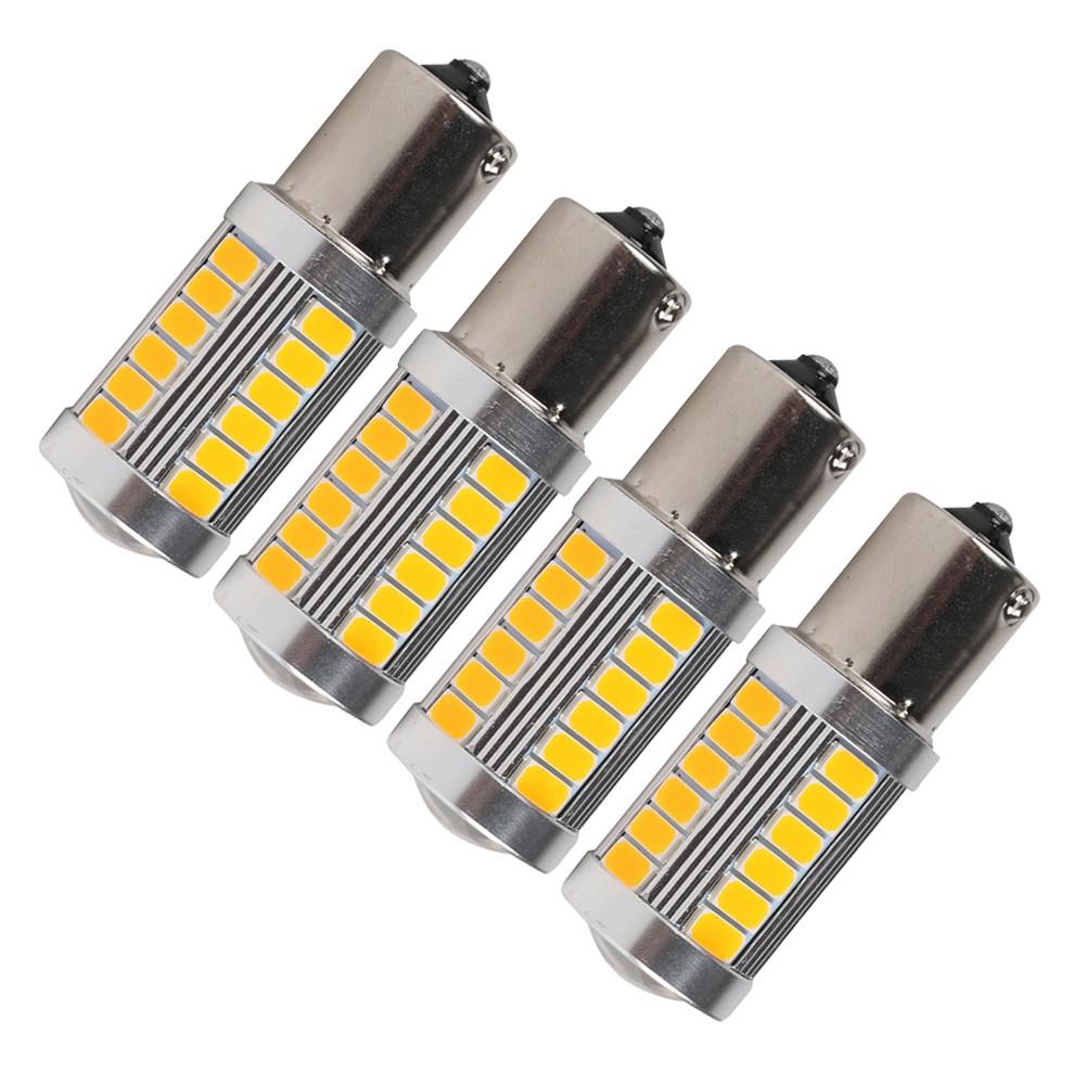 4PCS 33LED 581 BAU15S PY21W Car LED Bulbs Turn Signal Light 12V Yellow Brake Reverse Parking Lamps Indicator Led Bulbs 7
