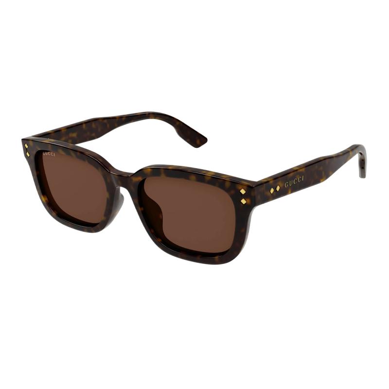 GUCCI Temple Pattern Rectangular Sunglasses Men's Tortoiseshell