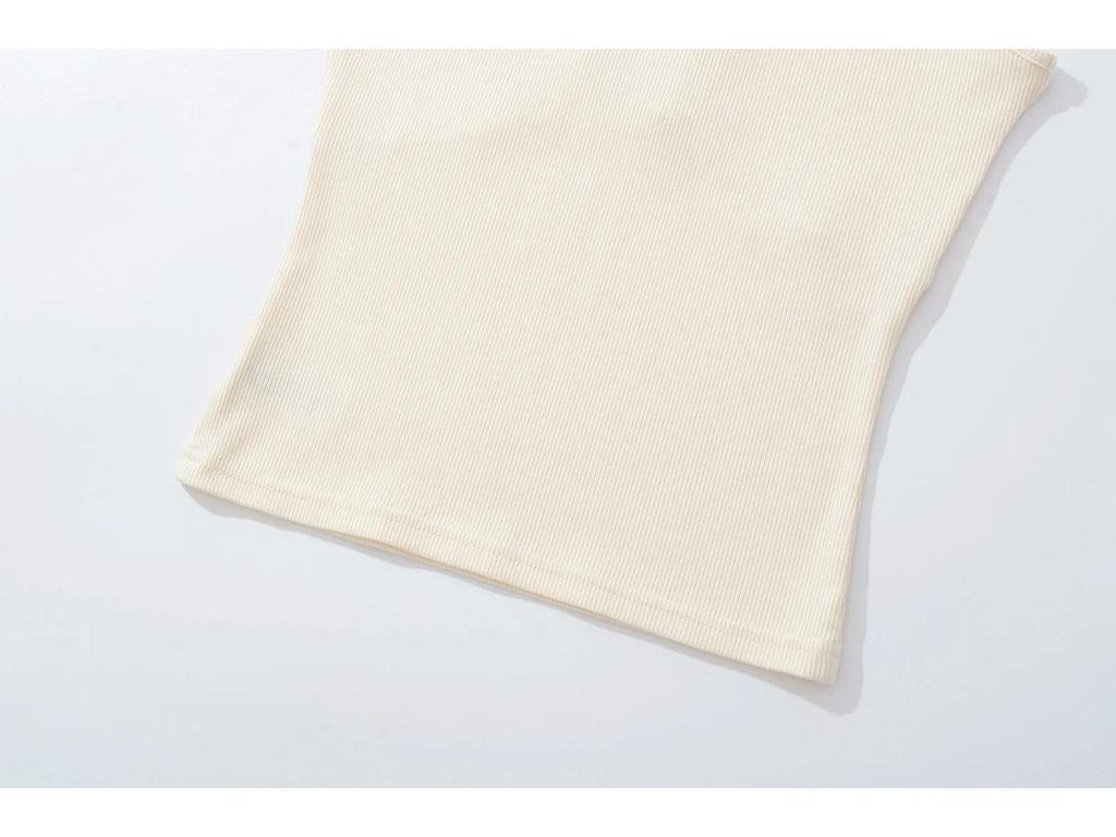 Lace V-Neck Ribbed Cotton Camisole: High-Elastic Slimming Tank for Spring/Summer 2025