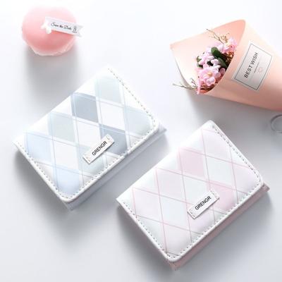 Einfache Kartenhülle Blau Kleine Geldbörse Koreanischer Stil Kartenetui Damen