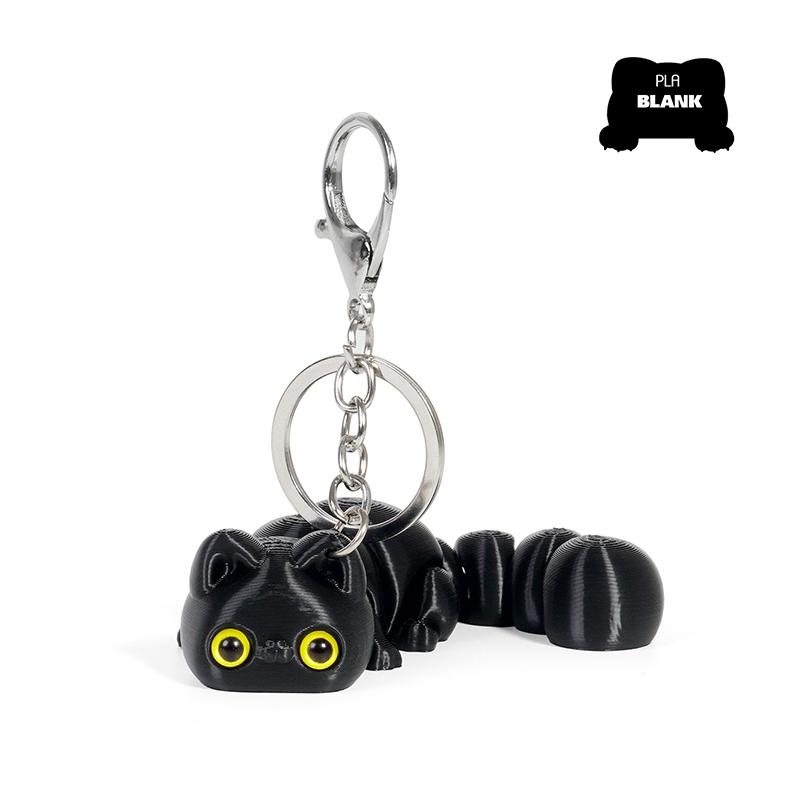 

Ovly 3D печатный милый кавайный брелок для ключей Lucky Kawaii Cat, подвижный брелок для сумки автомобиля, подарочный аксессуар, модель, фигурки, игрушки, подарок для детей, игрушки для снятия стресса чёрный