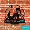 Metal Fox Wall Art Personalized Name Sign Home Decor Easy Hanging