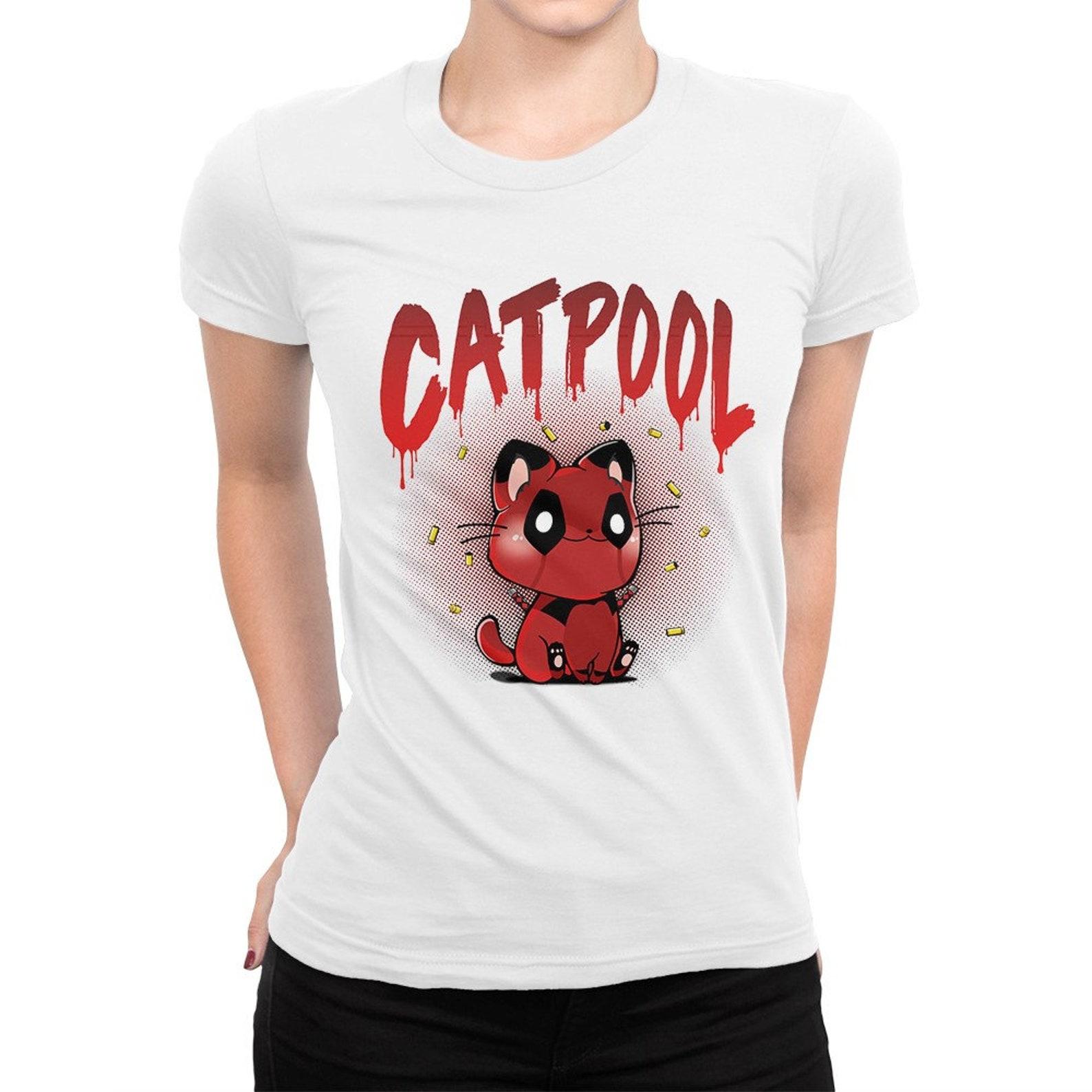 Catpool Deadpool Funny T-Shirt, Men s and Women s Sizes (met-276) L