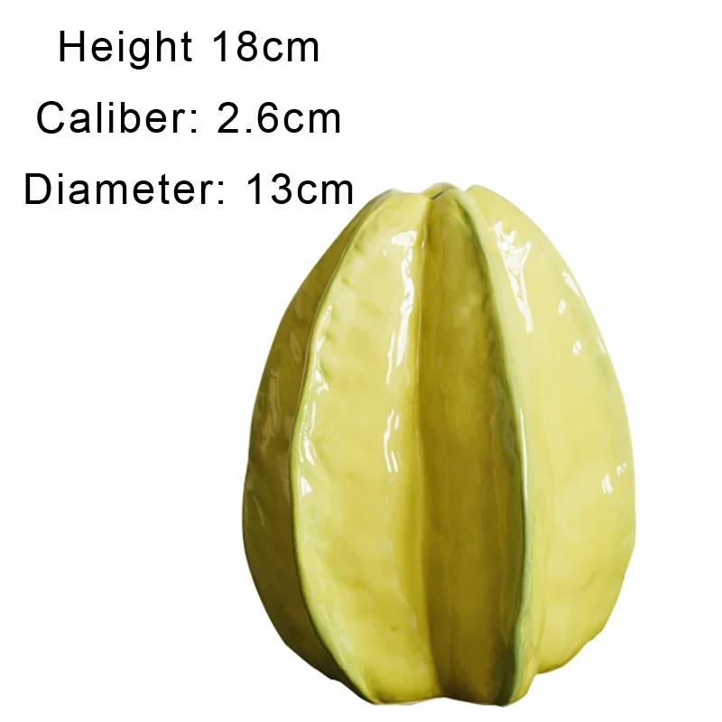 

Creative Ceramic Carambola Shaped Flower Arrangement Dry Flower Ware, Home Hotel Study Decor, Bedroom, Living Room Art Vase, 1Pc
