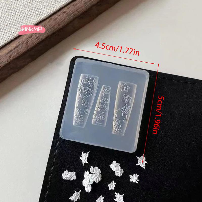 1Pcs Cartoon Christmas Silicone Nail Mold Baroque French Style High Transparent 3D Relief DIY Nail Art Decorations Nail Template