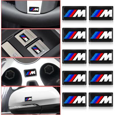2/5/10 Adet Karbon Fiber M LOGO Amblem Direksiyon Simidi Araba 3D Çıkartmaları M X5 X6 E90 E92 E93 F20 F21 F30 F31 F32 E60 E46 GÜÇ için