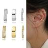 3pcs Set EAR CUFF Earrings Crystal Cartilage Ear Ring Fake Clip On Cuff Zircon+