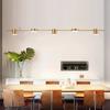 Modern LED Pendant Light Remote Dimming Indoor Lighting Art Ceiling Pendant Light Gold Long Strip Kitchen Restaurant Decoration