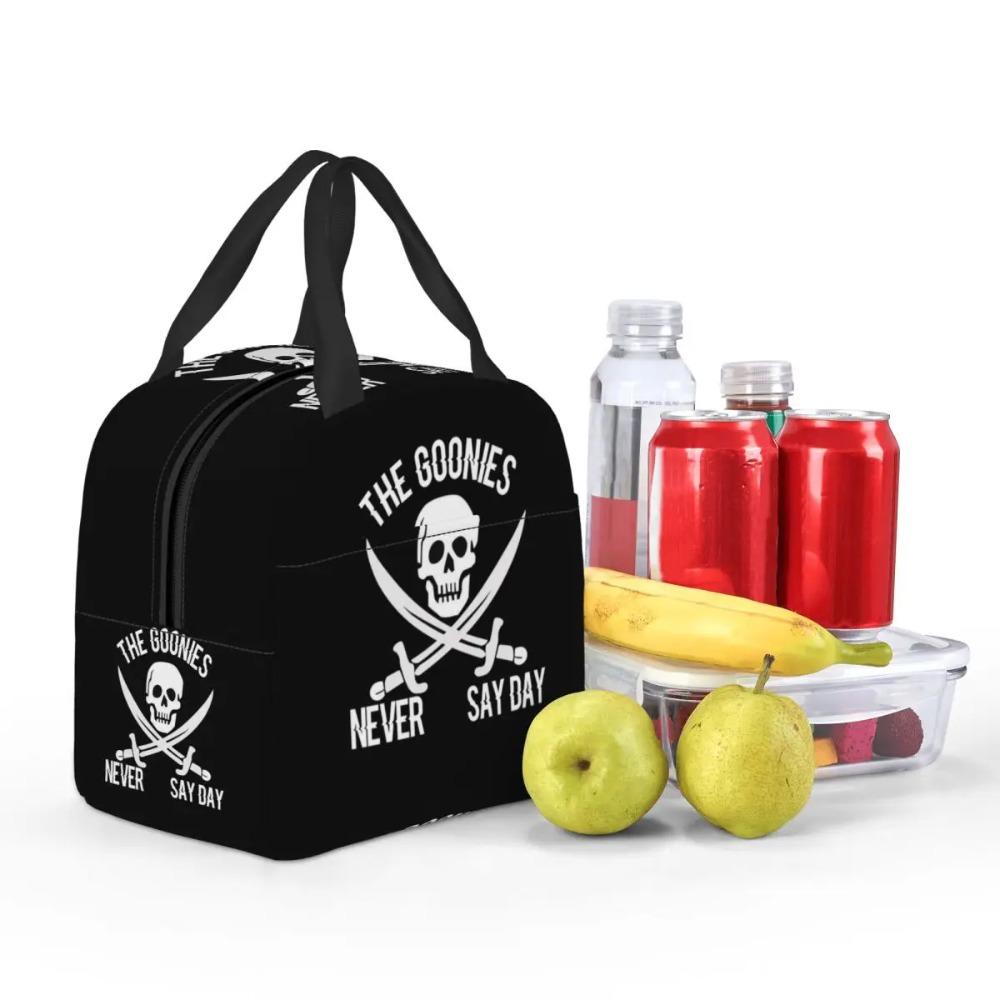 Benutzerdefinierte The Goonies Never Say Die Isolierte Lunchtaschen für Arbeit Schule Horror Abenteuerfilm Wiederverwendbare Thermokühlbox Bento Box