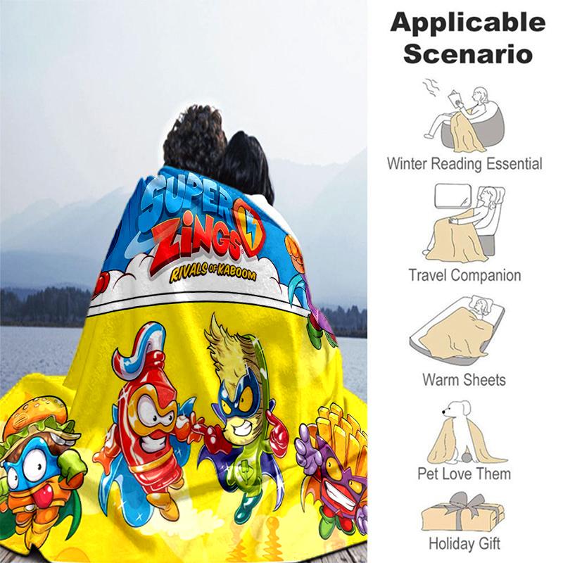 1pc Blanket Superthings2 Print Design, Lightweight Blanket for Sofa, Bed- Soft &Warm, Gift for All Seasons like Christmas, Halloween