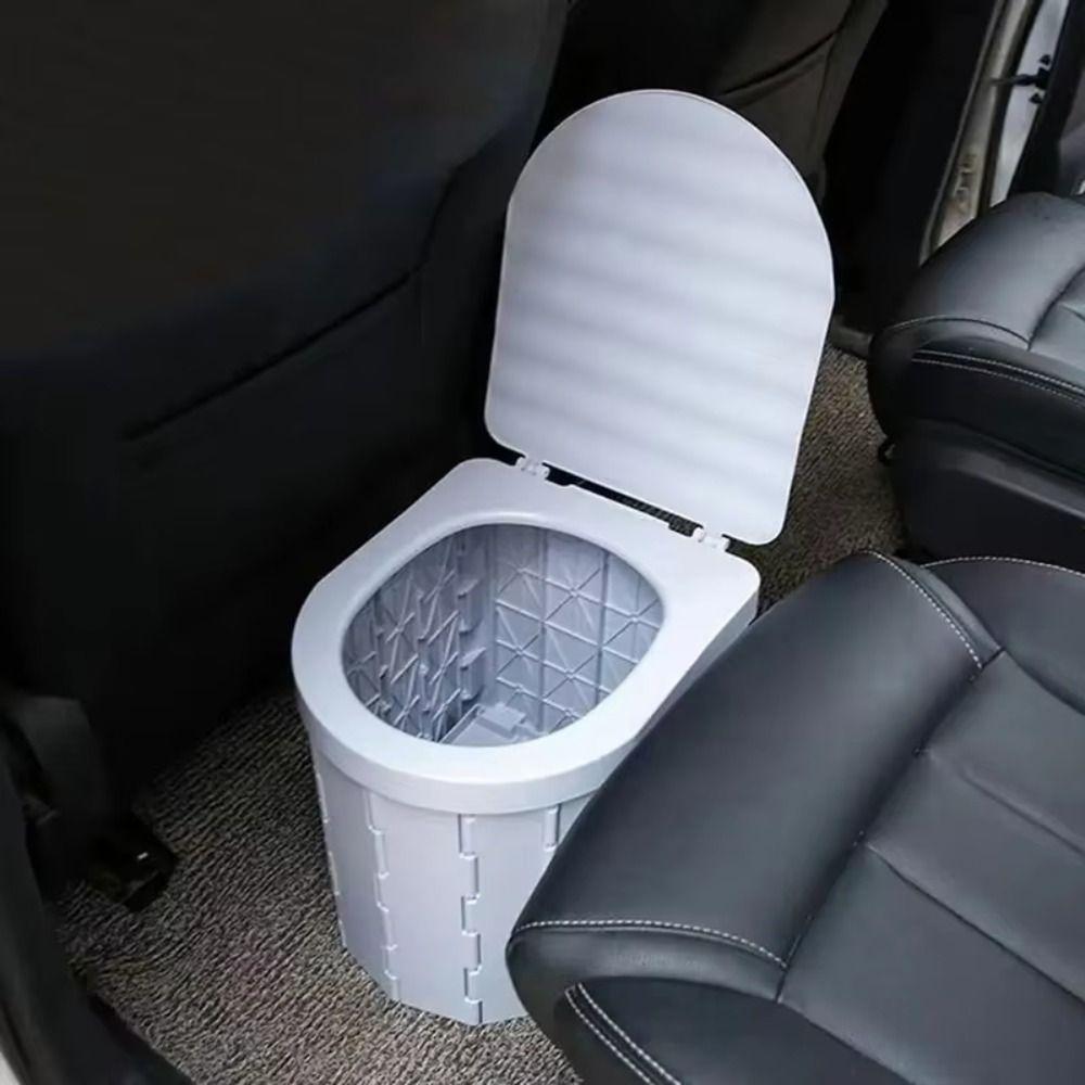 Flip-top Folding Toilet One-piece Design Vehicle-mounted Toilet Potty Portable Toilet  Hiking