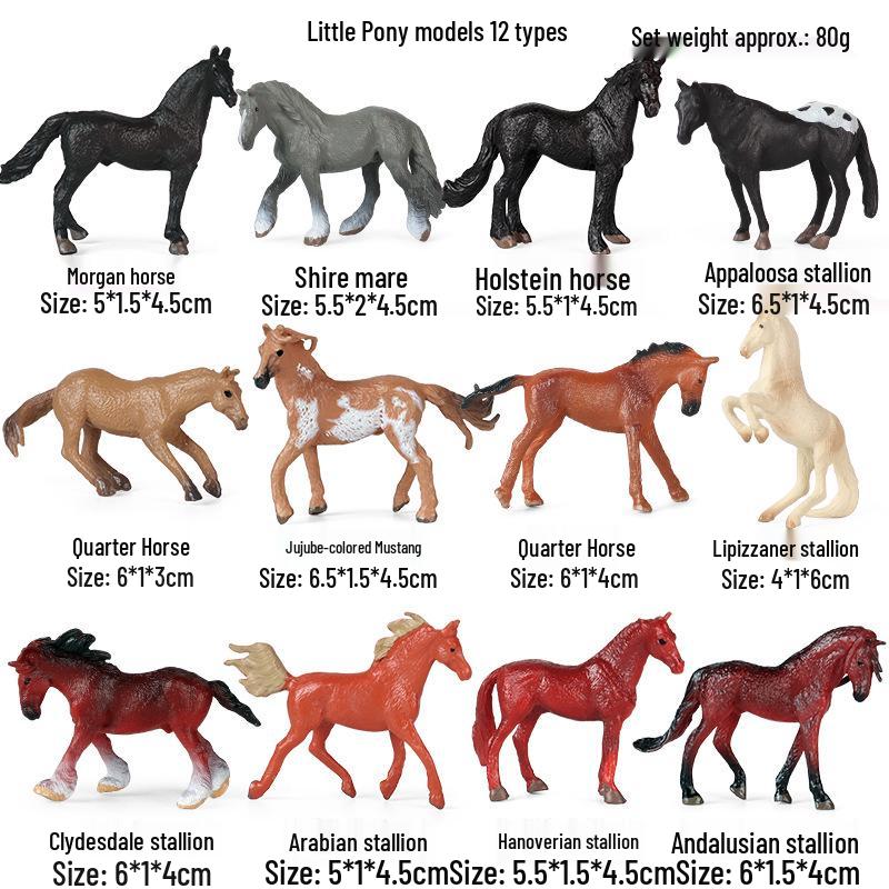 Children's Farm Animal Simulation Model: Appaloosa, Arabian, and Yellow Horse Toys