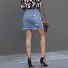 2022 Women's Tassel Ripped Stretch Denim A-line Wrap Skirt