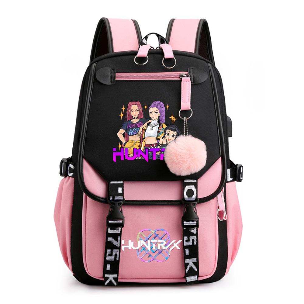 Anime K-Pop Demon Hunters Printed Backpack Schoolbag for Teenager Student Girl Boy Bookbag Large Capacity Waterproof Travel Bag Gift Rucksak