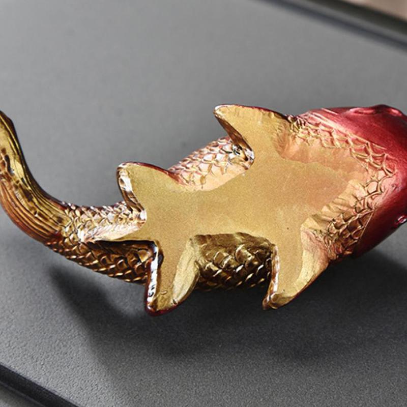 Colour-Changing Koi Carp Creative Desktop Tea Table Ornaments Decorations Two Fish Report Happiness Zen Teaware Accessories