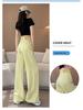 Lemon Yellow Women's High-Waist Wide-Leg Jeans - Retro Summer Style