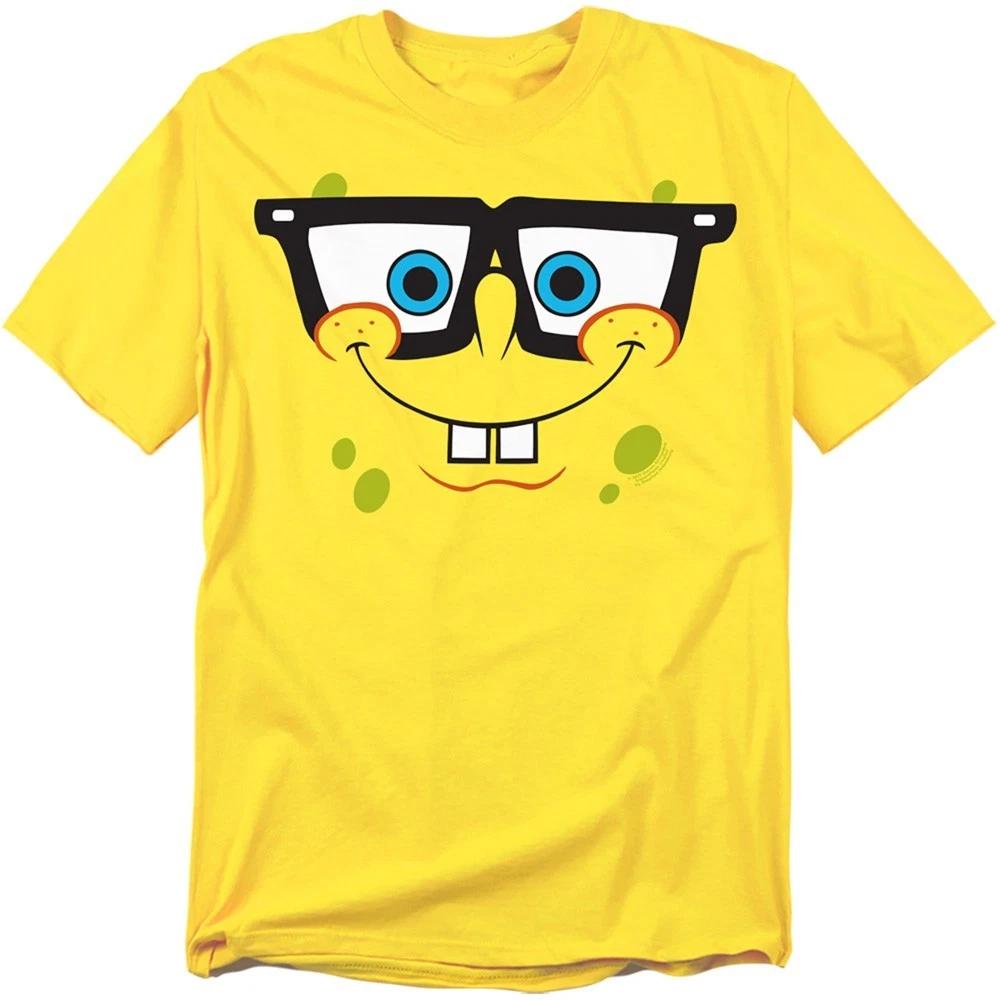 SPONGEBOB SQUAREPANTS NERD FACE Licensed Adult Graphic Tee Shirt SM-3XL L