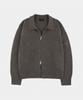LETTERCOMO York Collar Crop Wool Knit Jacket Dark Brown