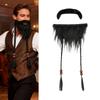 3pcs Practical Plastic False Mustache For Pirate Wizard Santa Costume Accessories Easy To Clean Halloween Party Props