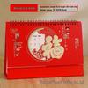 2026 3D Red Festive Desk Calendar: Fine Carving, Hollowed-out Design, Wire-o Binding, Customized Logo Option