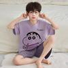 100% Cotton Boys Pajama Set Short Sleeve Cartoon Print Sleepwear Kids Ages 8 Lightweight Home Wear