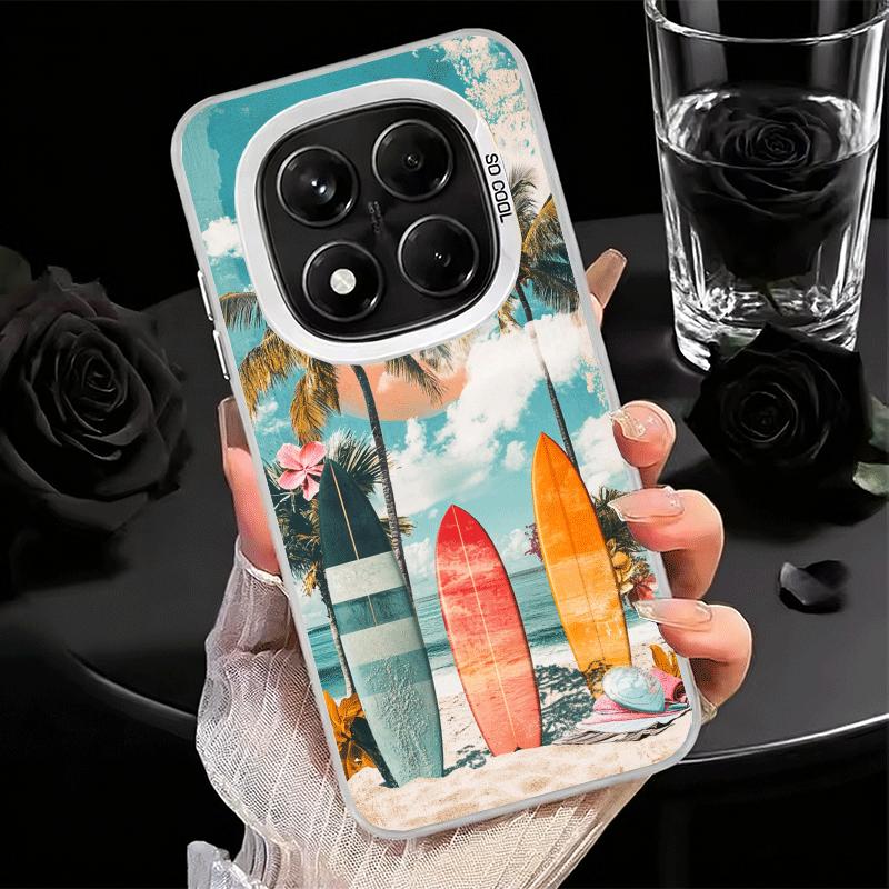Surfboard Surfing Surf Summer Soft Phone Case for Xiaomi Redmi Note 13 14 15 Pro Plus 12S 12 11S 11 11T 10S 10 Shockproof Cover