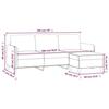 VidaXL Canapé à 3 places avec repose-pieds Noir 180 cm Tissu 3201196