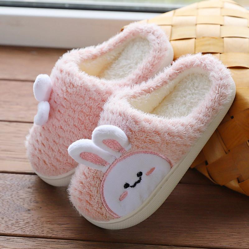 Cixi Yunuo Shoes 2025 New Children's Cotton Slippers Cute Cartoon Rabbit Middle Children's Slippers Children's Home Shoes