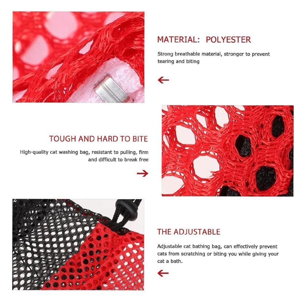 Shower Bag Breathable Mesh Cat Bathing Bag Adjustable Anti Escape Anti Scratching Bag Anti Scratch Pet Bathing Bag Ears Clean