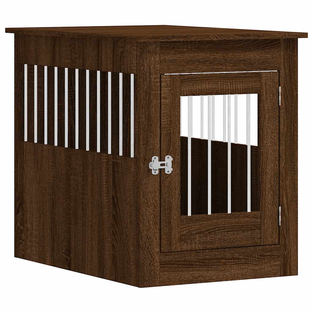 Vidaxl Dog Pen, Brown Oak, 55X80X68Cm, Wood-Based Material