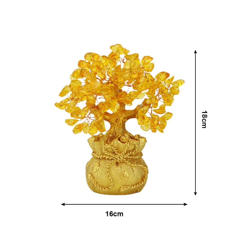 Большой желтый кристалл креативный цитрин дерево удачи китайское фен-шуй дерево удачи деньги дерево удачи для украшения рабочего стола домашний декор