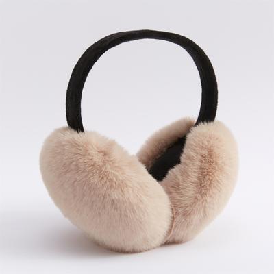 Nové kontrastní barevné chrániče sluchu Světle hnědé Imitace králičí srsti Unisex chrániče sluchu pro přátele Zimní dárek k narozeninám