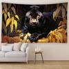 Black Leopard Jungle Tapestry, Animal Forest Wall Hanging Cloth, Exotic Landscape Wall Art for Home Dormitory Decoration