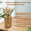 Unique DIY Wooden Vase Artistic Floral Container Creative 3D Puzzle Vase  Gift
