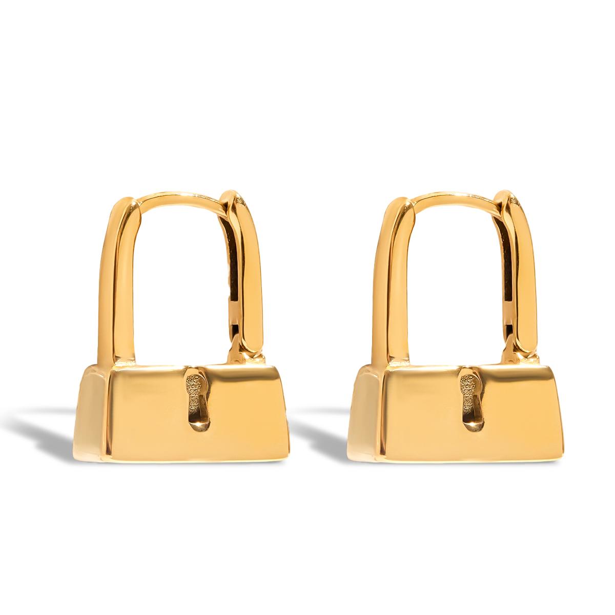 

Yori Trendy Daily Stainless Steel Metal Geometric Lock Earrings Prevent Allergy Popular Fashion Wear Ear Jewelry 2025